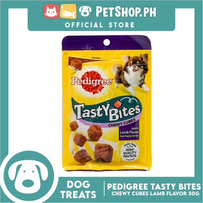 6pcs Pedigree Tasty Bites Chewy Cubes Lamb Flavor 50g