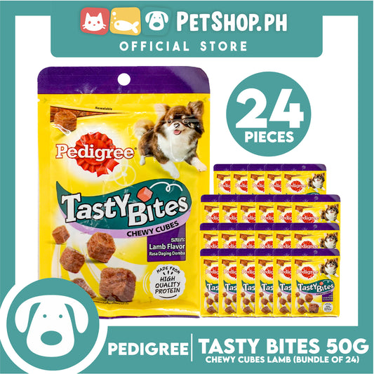 24pcs Pedigree Tasty Bites Chewy Cubes Lamb Flavor 50g