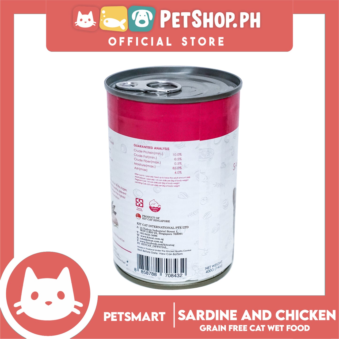 Kit Cat Wild Caught Sardine with Chicken 400g Canned Cat Food