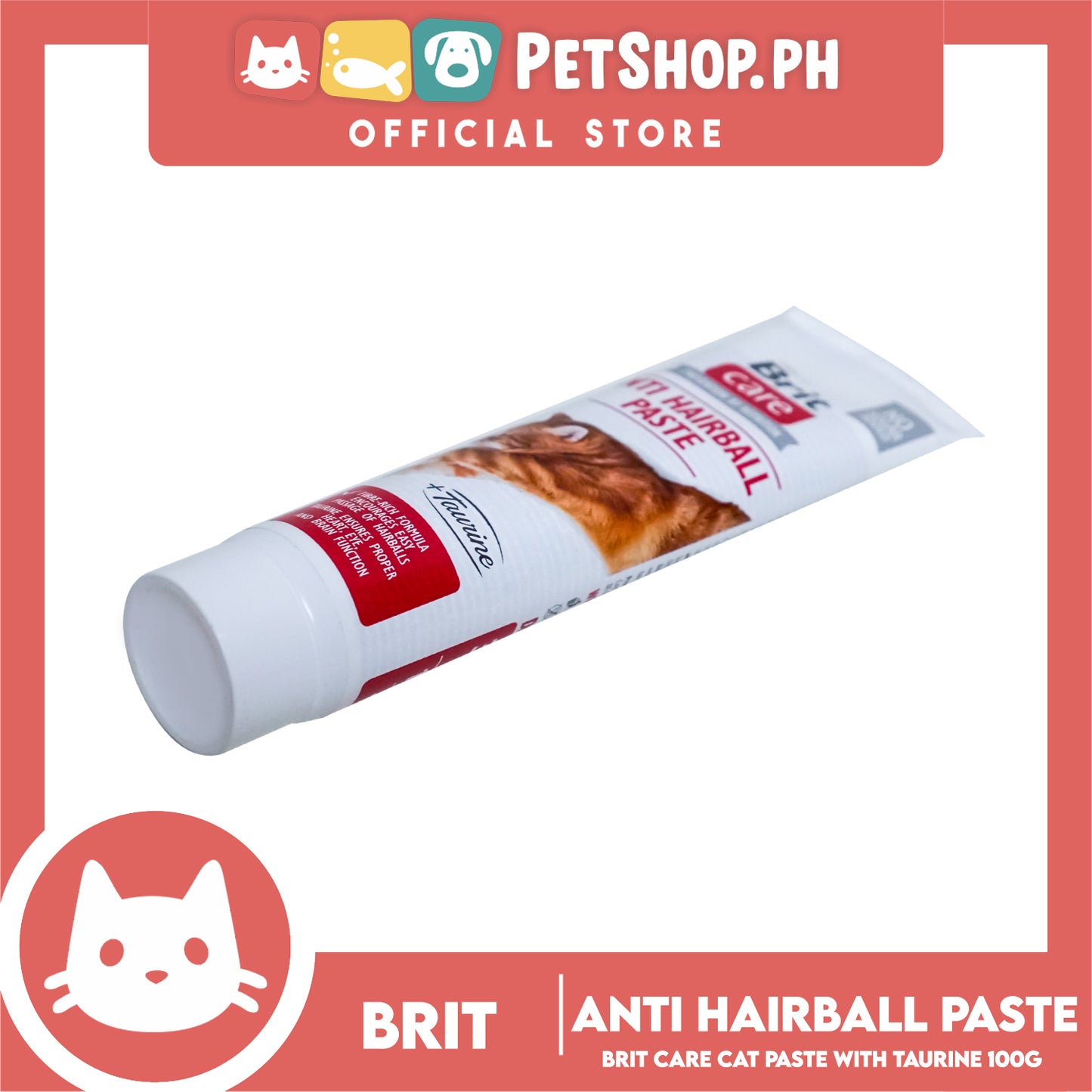 Brit Care Anti Hairball with Taurine Paste 100g Cat Supplement