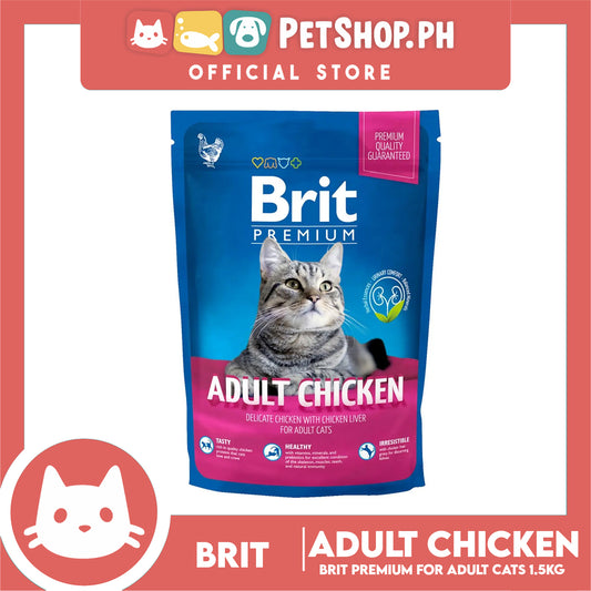 Brit Premium Adult Chicken with Chicken Liver 1.5kg For Adult Cat Dry Food