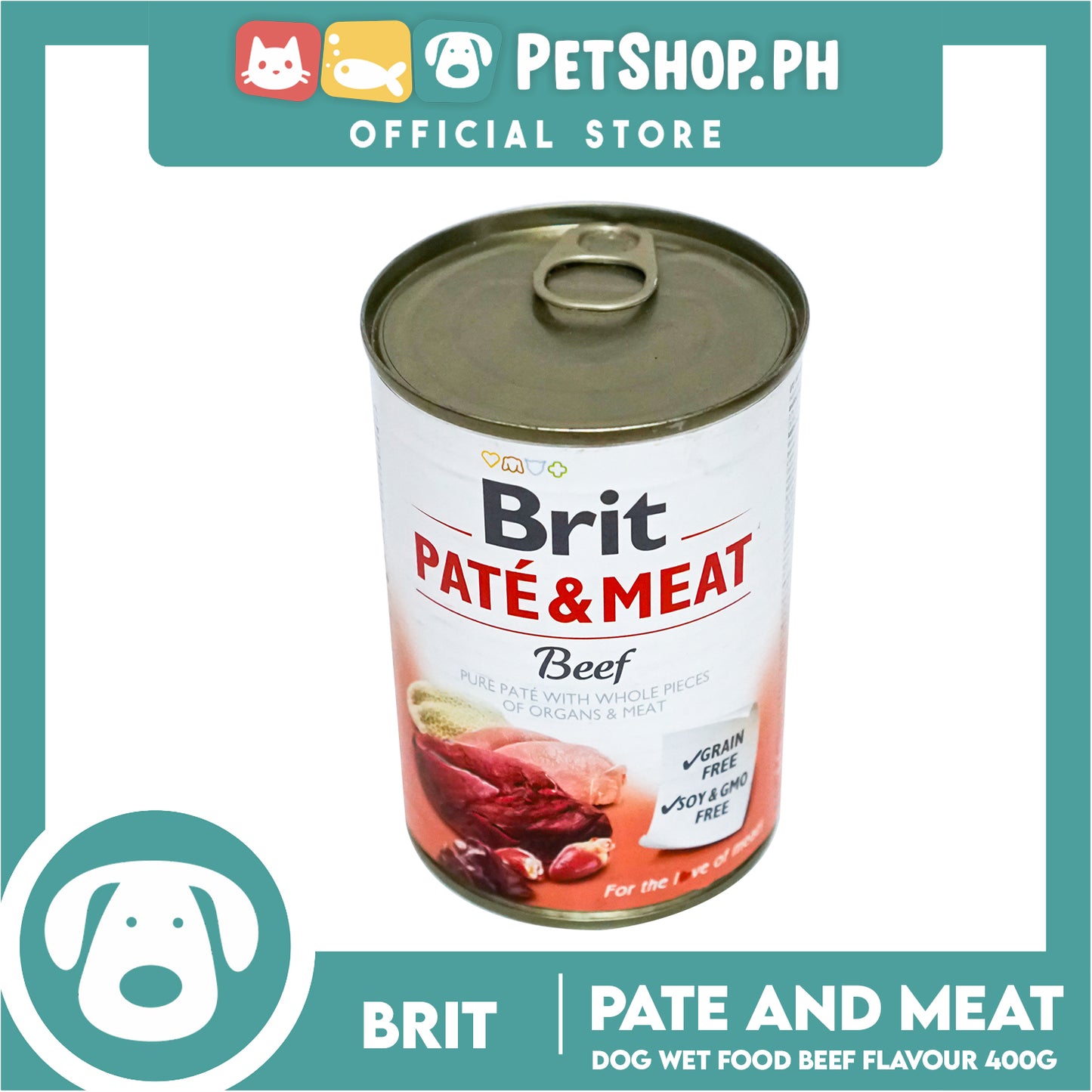 Brit Pate and Meat Grain-Free Beef 400g Dog Wet Food
