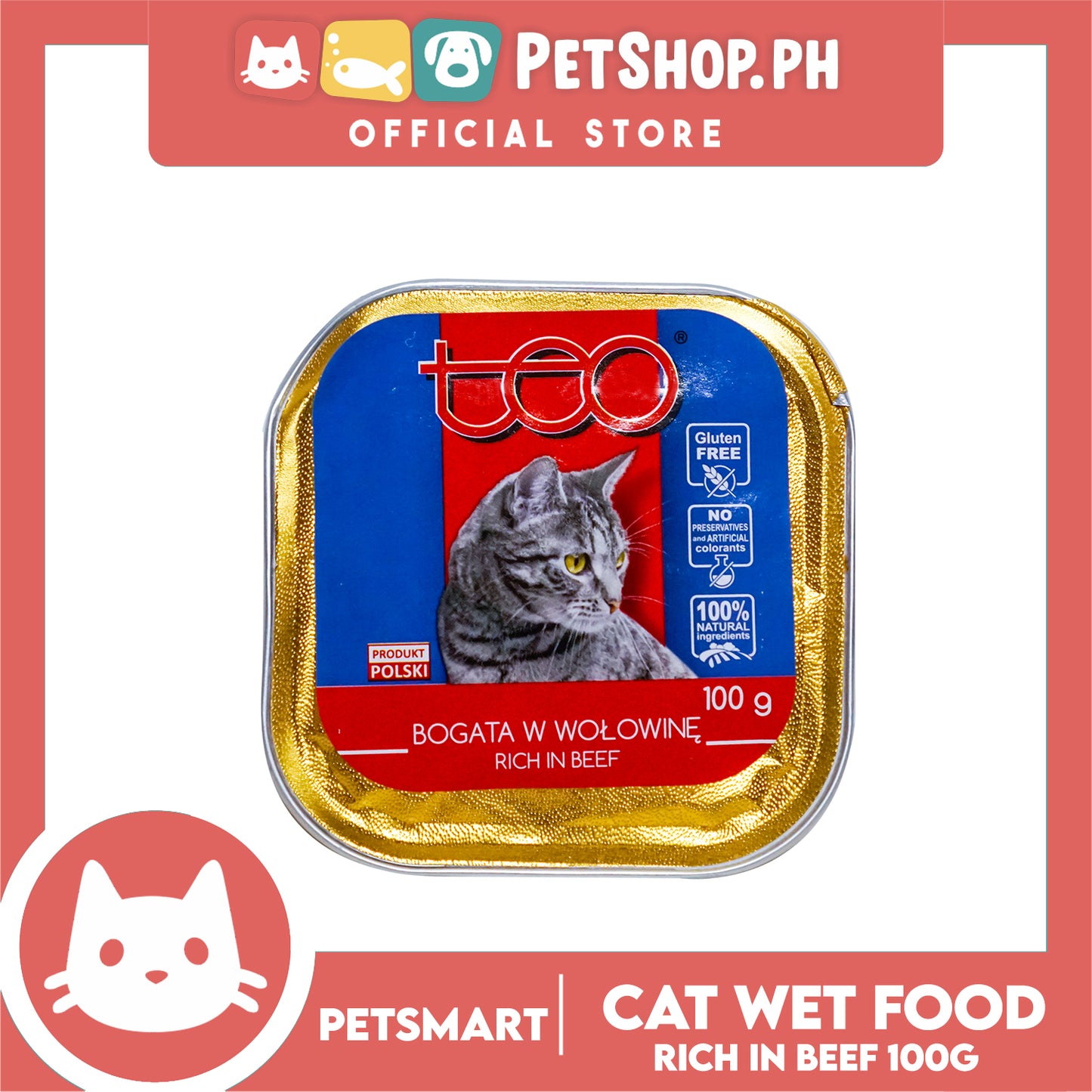 Teo Cat Rich in Beef Pate 100g Cat Wet Food