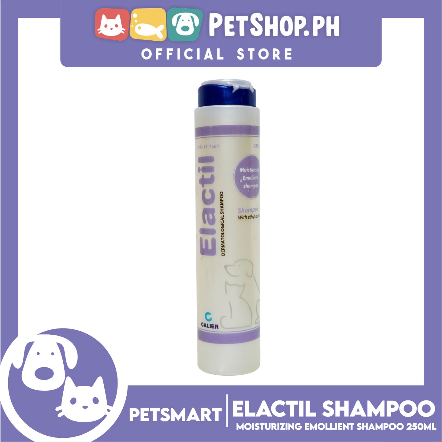 Kawu Elactil Dermatological Shampoo with Ethyl Lactate 250ml For Dogs and Cats