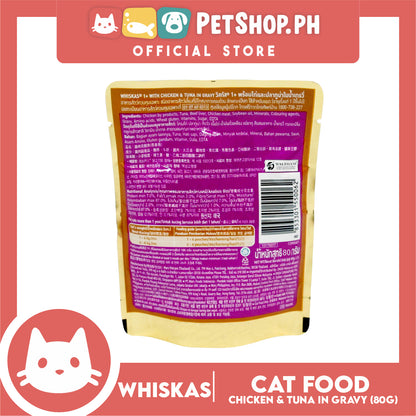 24pcs Whiskas Chicken and Tuna Pouch Wet Cat Food 80g