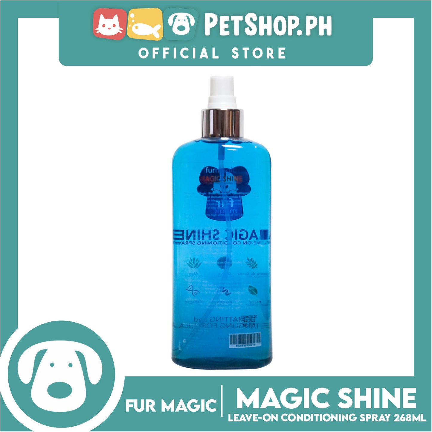 Fur Magic Magic Shine Leave-On Conditioning Spray Dematting and Detangling Formula 268ml Dog Coat