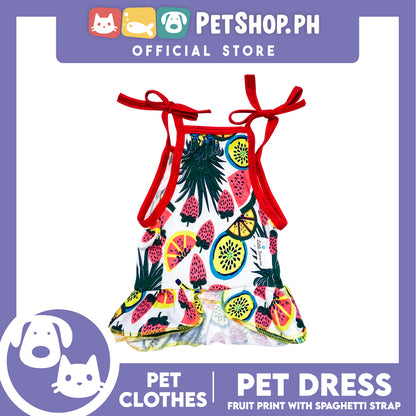 Pet Dress Fruit Print with Spaghetti Strap (Medium) Pet Dress Clothes Perfect for Dogs