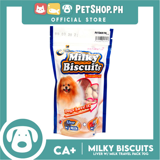 Pet Plus Calcium Milky Biscuit 70g (Liver and Milk Flavor) For Dogs Strong Bones and Teeth