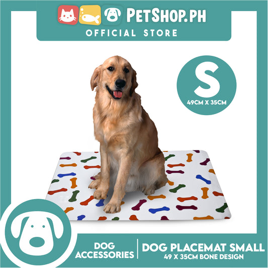 Pet Food Pad Placemat Small Bone Design For Dogs 49 x 35cm