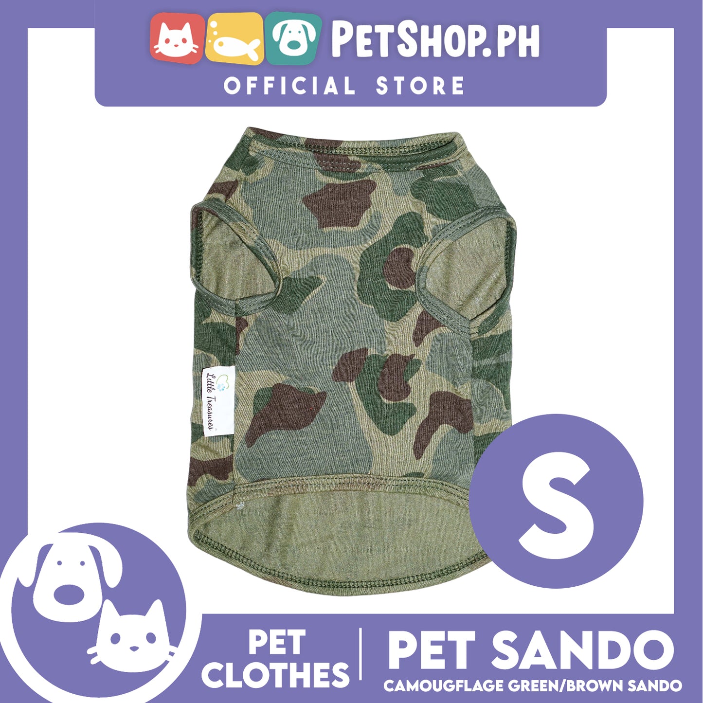 Pet Sando Camouflage Green and Brown (Small) Perfect Fit for Dogs and Cats