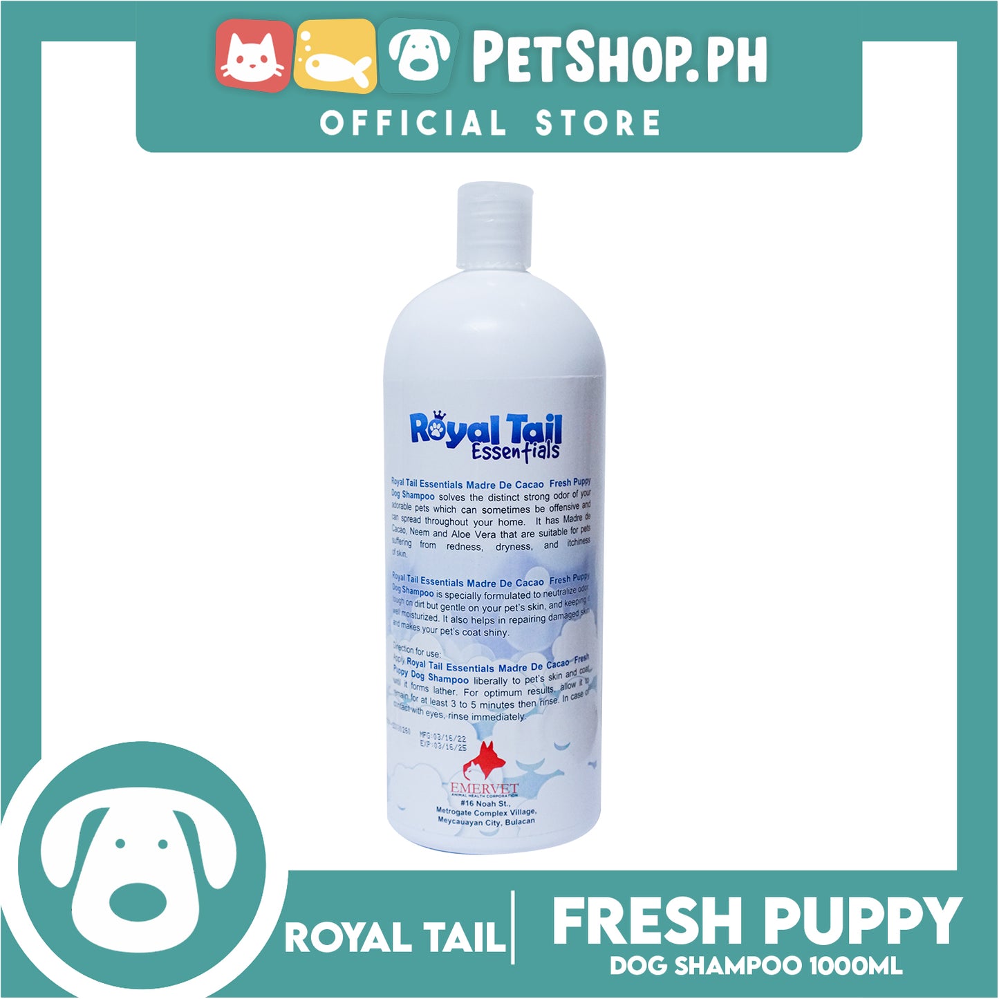 Royal Tail Essentials Dog Shampoo (Fresh Puppy) 1Liter