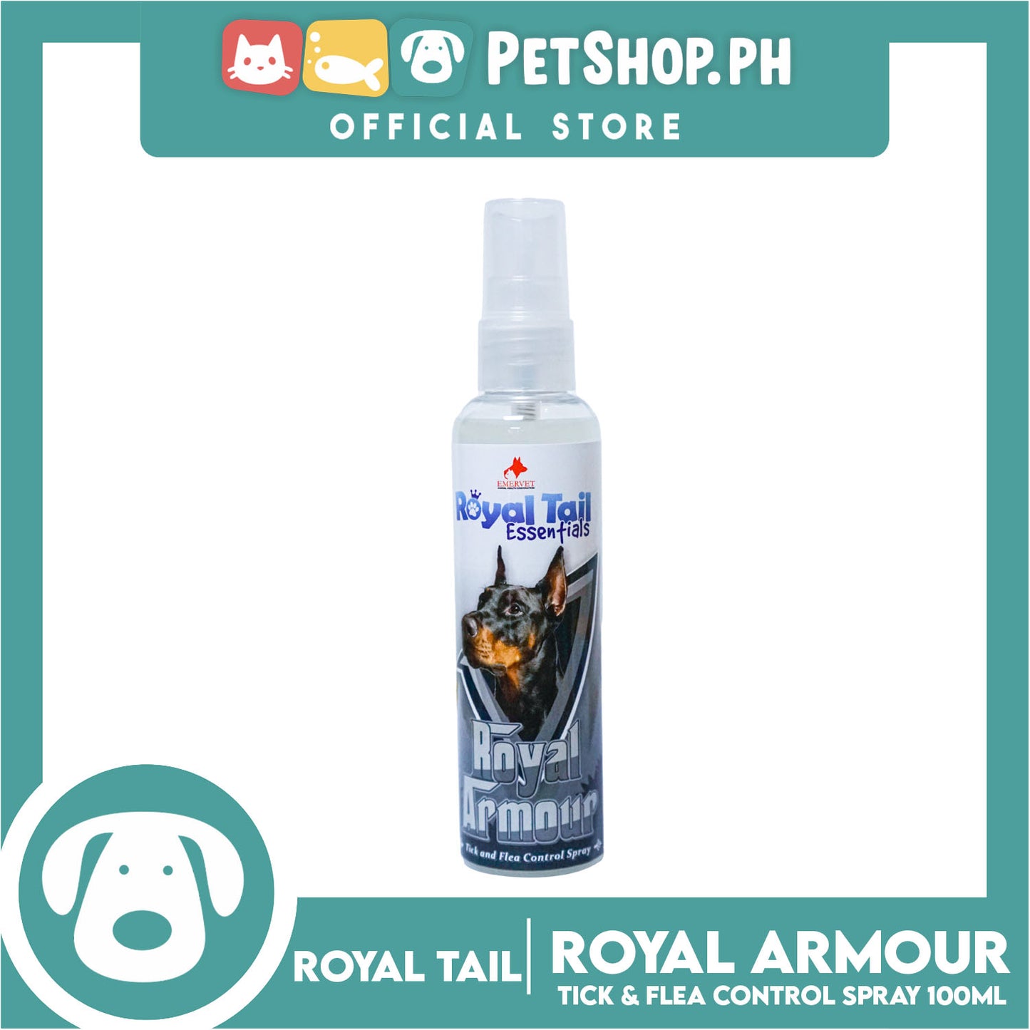 Royal Tail Essentials Tick and Flea Control Spray (Royal Armour) 100ml