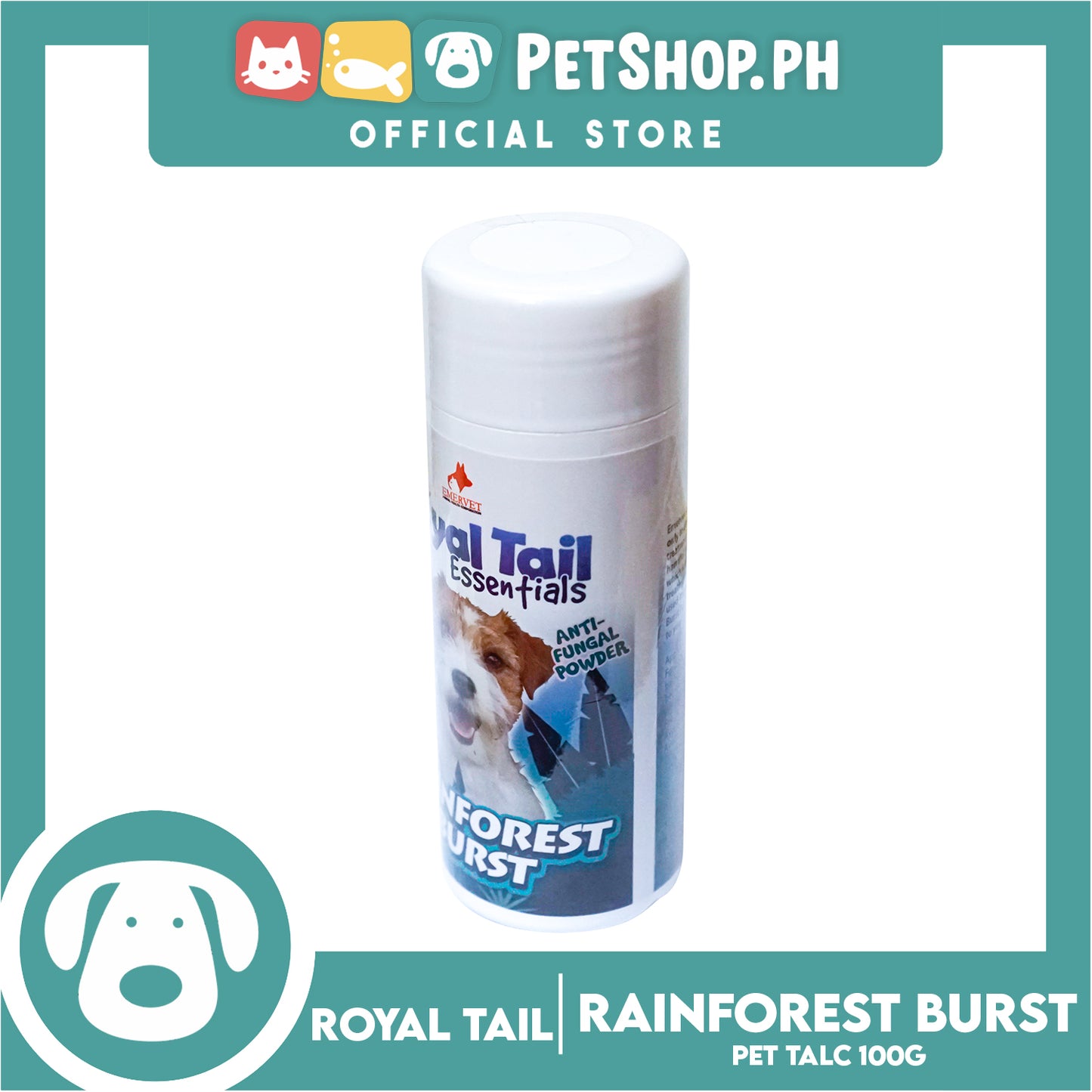 Royal Tail Essentials Pet Talc 100g (Anti Fungal Powder) Rainforest Burst