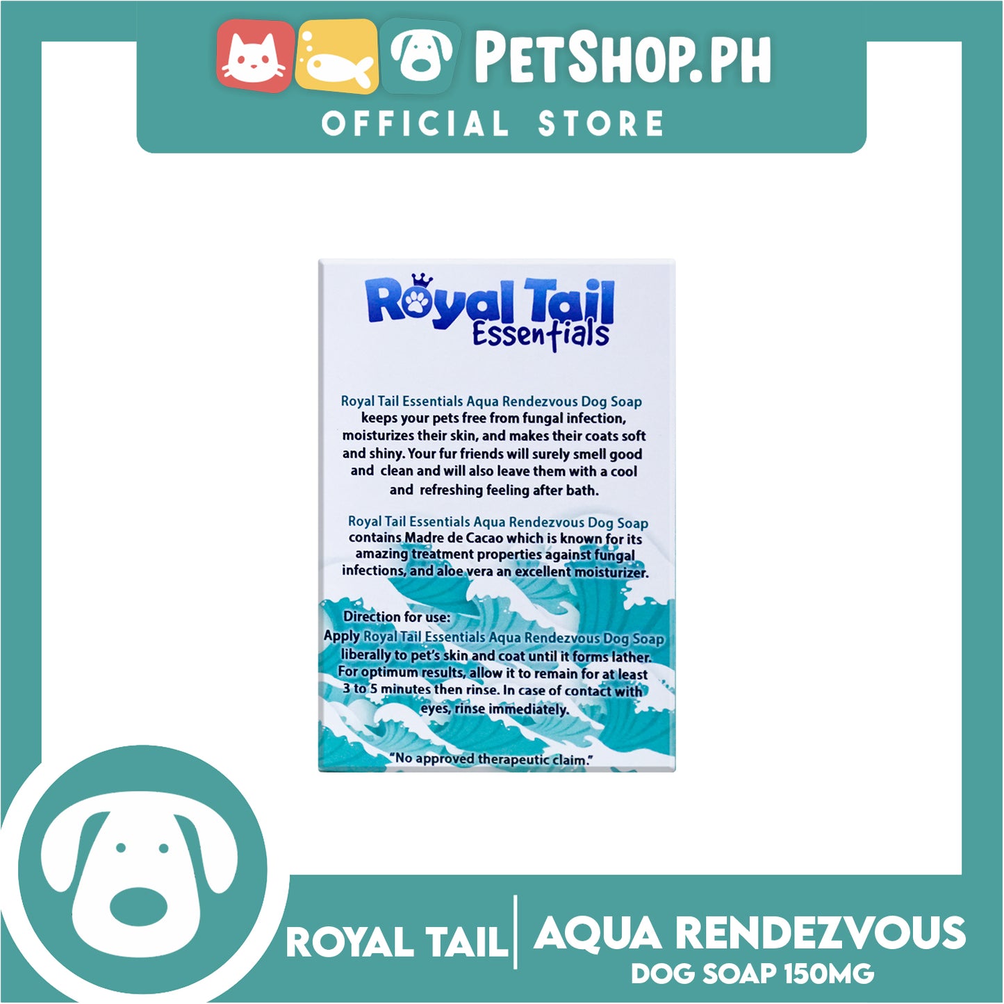 Royal Tail Essentials Madre de Cacao Dog Soap 150mg (Aqua Rendezvous)