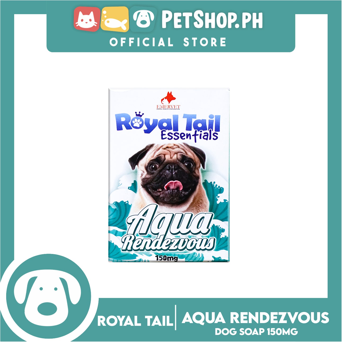 Royal Tail Essentials Madre de Cacao Dog Soap 150mg (Aqua Rendezvous)