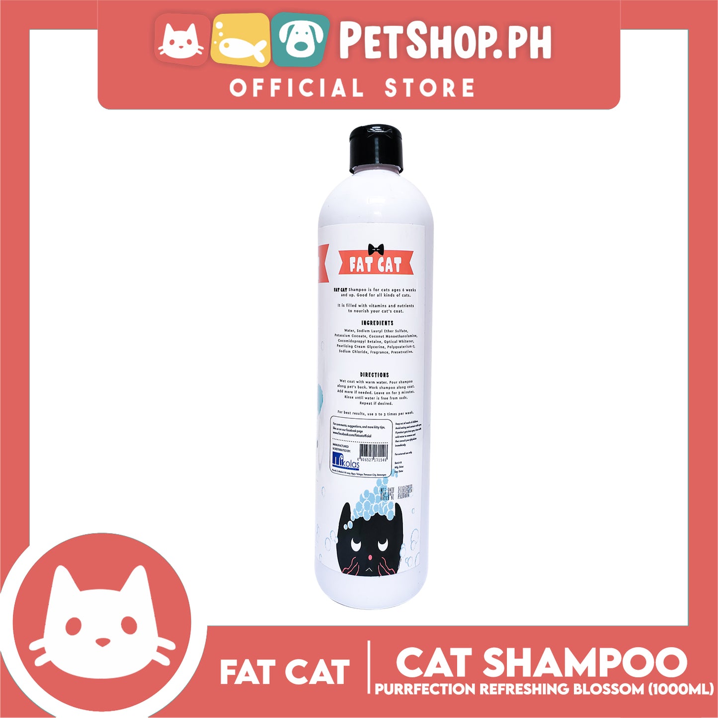 Fat Cat Shampoo Purfection Refreshing Blossom 1000ml Cat Grooming