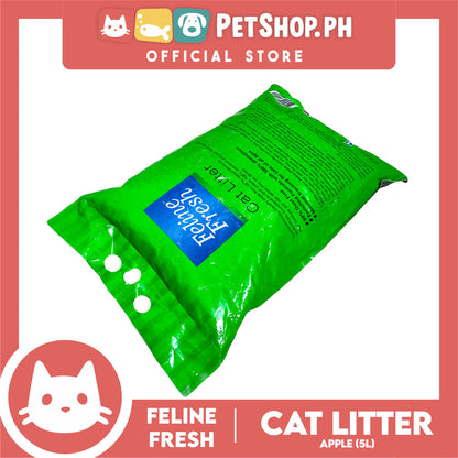 Feline Fresh Cat Litter Sand 5 Liters (Apple Scent) 99% Dust-Free, High Absorbency, Minimal Tracking For Cats Of All Ages