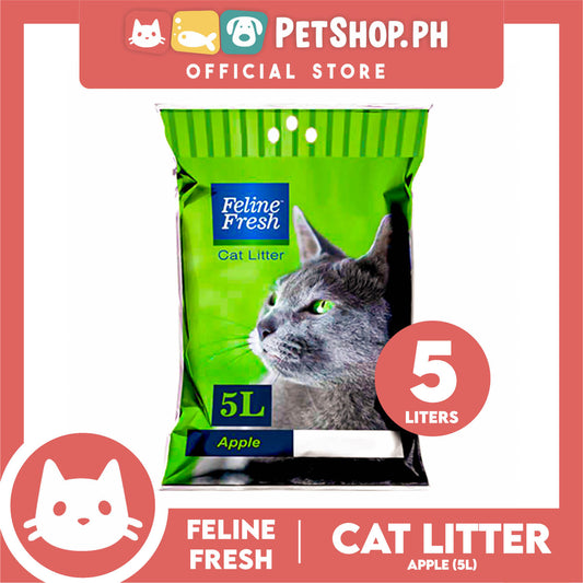 Feline Fresh Cat Litter Sand 5 Liters (Apple Scent) 99% Dust-Free, High Absorbency, Minimal Tracking For Cats Of All Ages