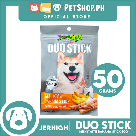 Jerhigh Duo Stick Dog Treats 50g (Milky With Banana Stick) Premium Snack For Dogs