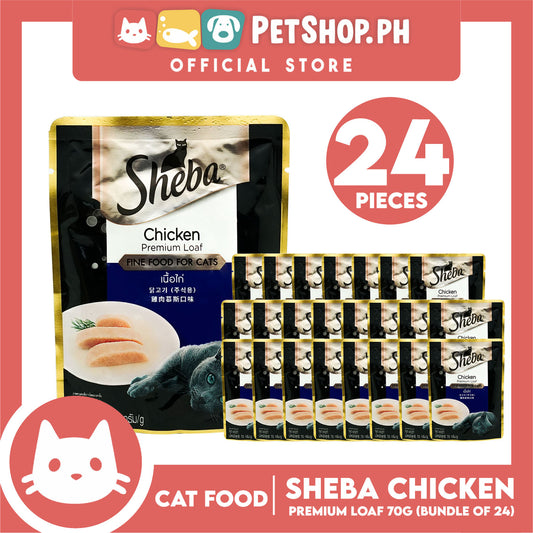 24pcs Sheba Chicken Premium Loaf 70g Fine Food for Cats
