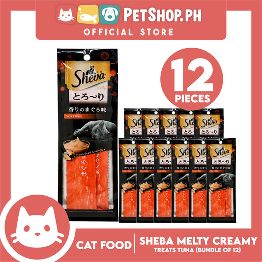 12pcs Sheba Melty Tuna Creamy Cat Treat 24g Premium Cat Snack Food