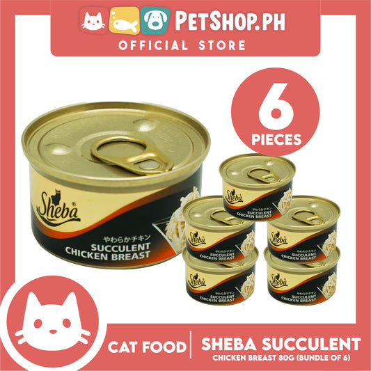 6pcs Sheba Succulent Chicken Breast 85g Grain-Free Cat Wet Food