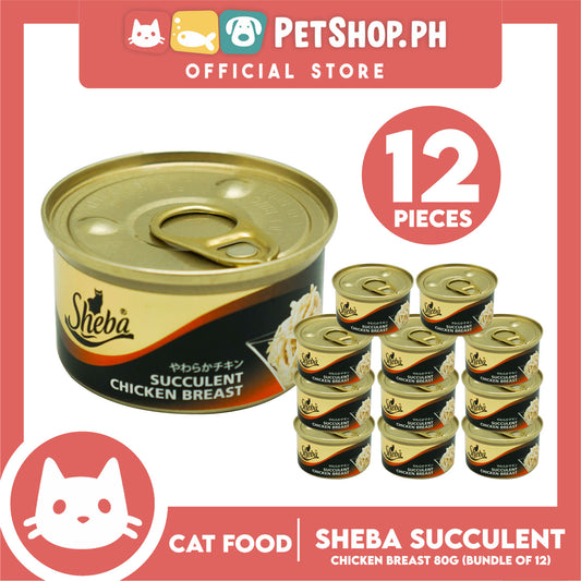 12pcs Sheba Succulent Chicken Breast 85g Grain-Free Cat Wet Food