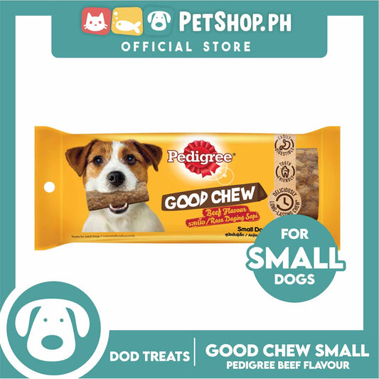 Pedigree Good Chew For Small Dogs 5-10kg (Beef Flavor) Easily Digestible, Tooth Friendly, Deliciously Long Lasting Chew, Rawhide Free, Dog Chews, Dental Treats
