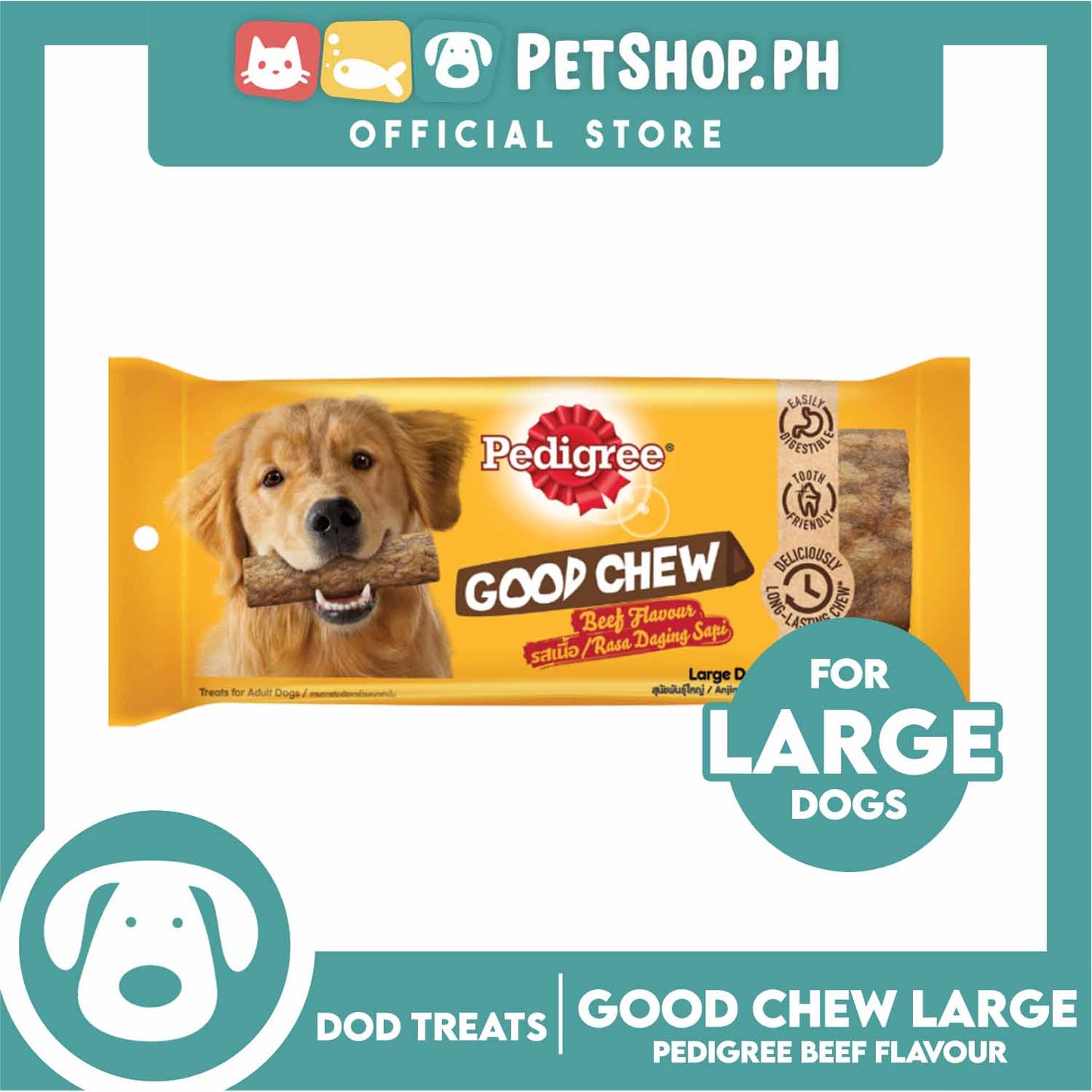 Pedigree Good Chew For Large Dogs 25kg (Beef Flavor)