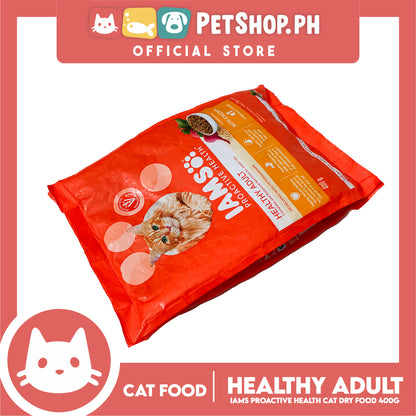 IAMS Pro-Active Health, Healthy Adult Complete And Balanced Nutrition For Adult Cats 400g (Chicken) Premium Cat Nutrition, Cat Food, Cat Dry Food