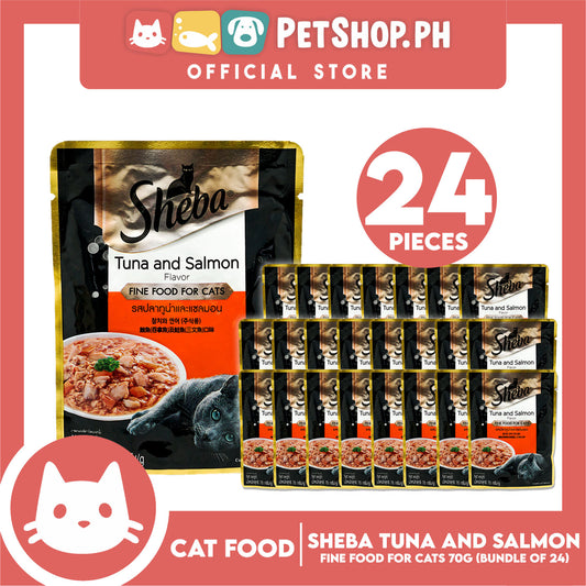 24pcs Sheba Tuna and Salmon Flavor 70g Fine Food for Cats