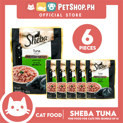 6pcs Sheba Tuna Flavor 70g Fine Food for Cats