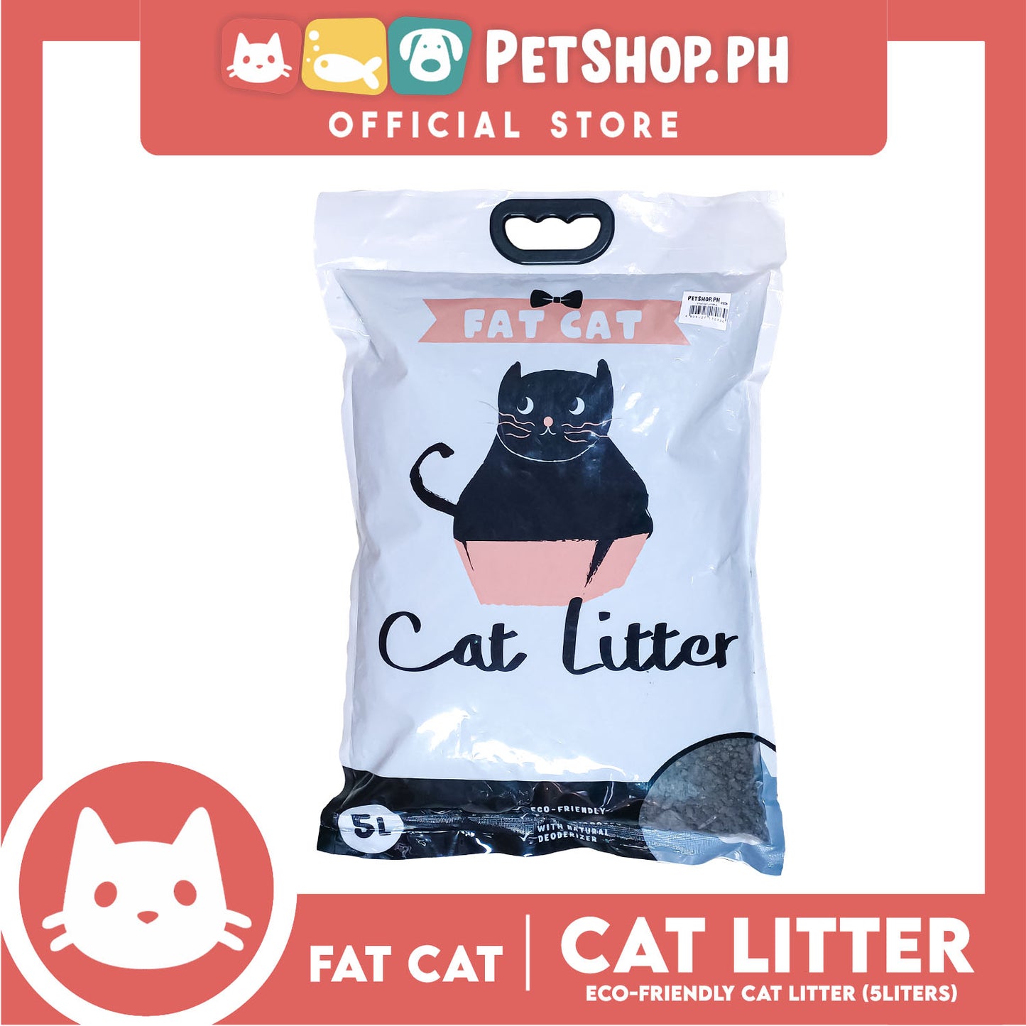 Fat Cat, Cat Litter Sand Eco Friendly, Easily Disposed With Natural Deodorizer 5 Litters