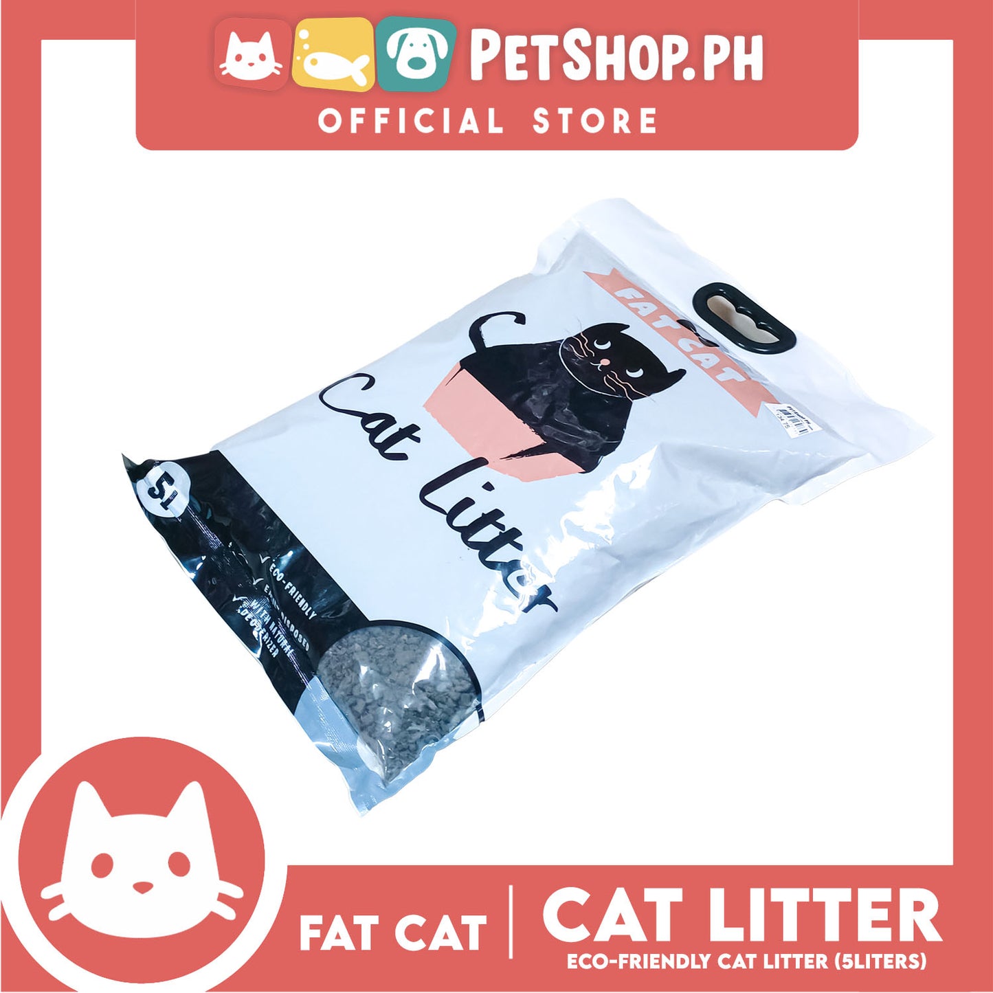 Fat Cat, Cat Litter Sand Eco Friendly, Easily Disposed With Natural Deodorizer 5 Litters