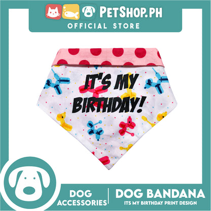 Pet Bandana Collar Scarf Reversible Its's My Birthday! Designs DB-CTN28S (Small) Perfect Fit For Dogs And Cats, Breathable, Soft Lightweight Pet Bandana