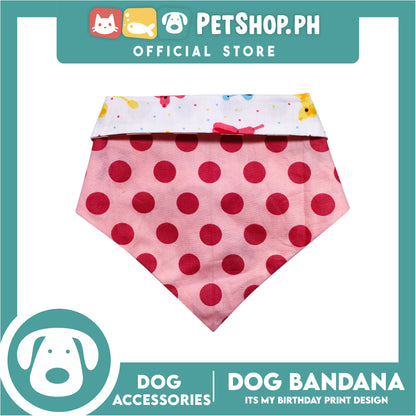 Pet Bandana Collar Scarf Reversible Its's My Birthday! Designs DB-CTN28S (Small) Perfect Fit For Dogs And Cats, Breathable, Soft Lightweight Pet Bandana
