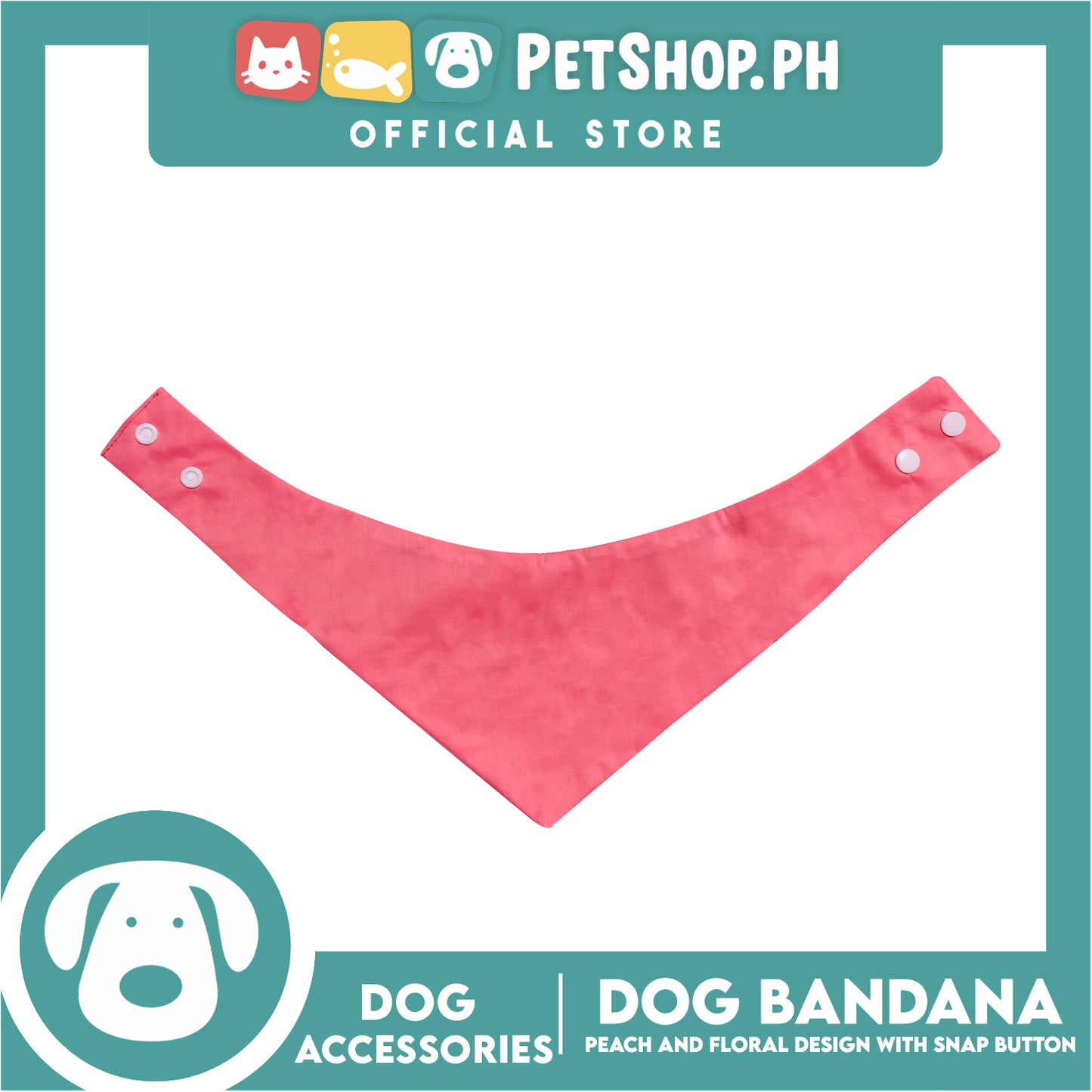 Pet Bandana Collar Scarf Reversible Tangerine With Pink Floral Collar Designs DB-CTN27S (Small) Perfect Fit For Dogs And Cats, Breathable, Soft Lightweight Pet Bandana