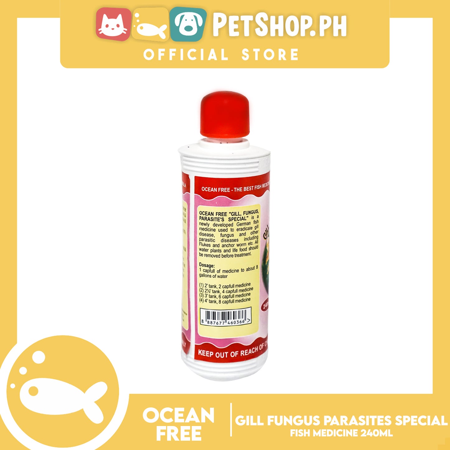 Ocean Free The Best Fish Medicine 240ml (Gill, Fungus, Parasite's Special)