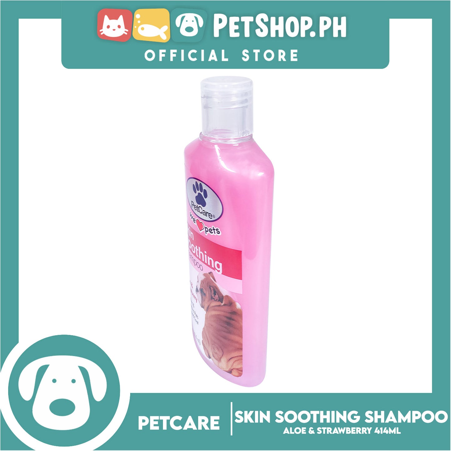 Pet Care Skin Soothing Shampoo 414ml (Aloe And Strawberry) For Soothes And Refreshes Pets Skin And Coat, Dog Shampoo