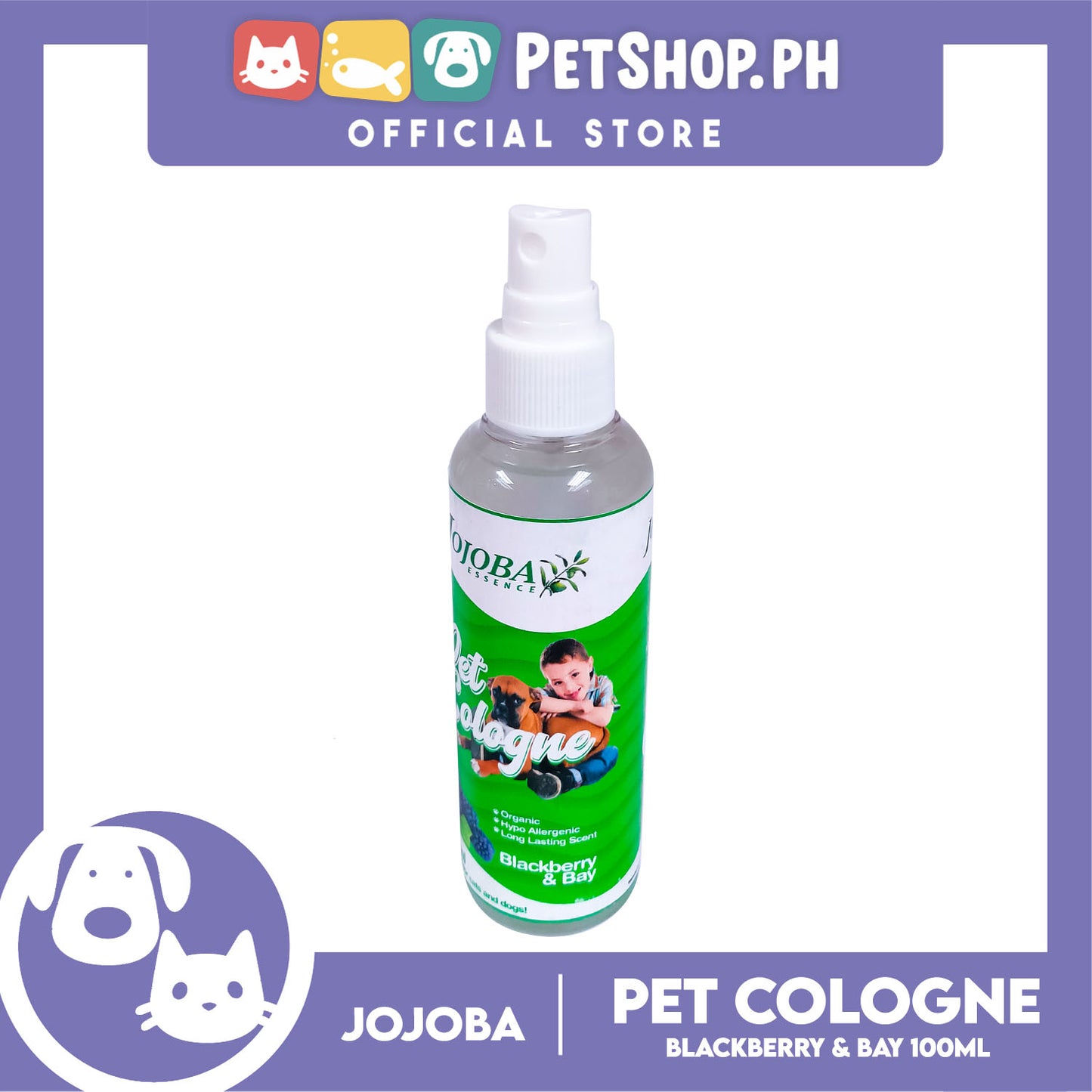 Jojoba Essence Pet Cologne Spray 100ml (Blackberry And Bay Scent)