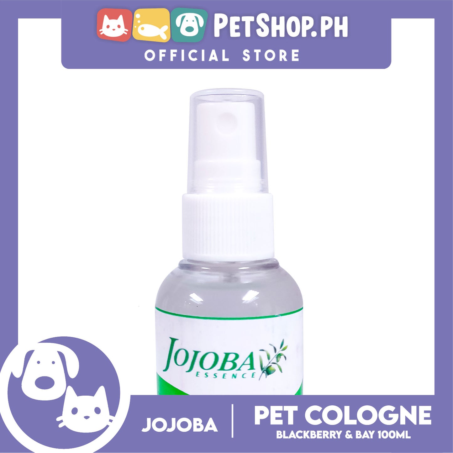 Jojoba Essence Pet Cologne Spray 100ml (Blackberry And Bay Scent)