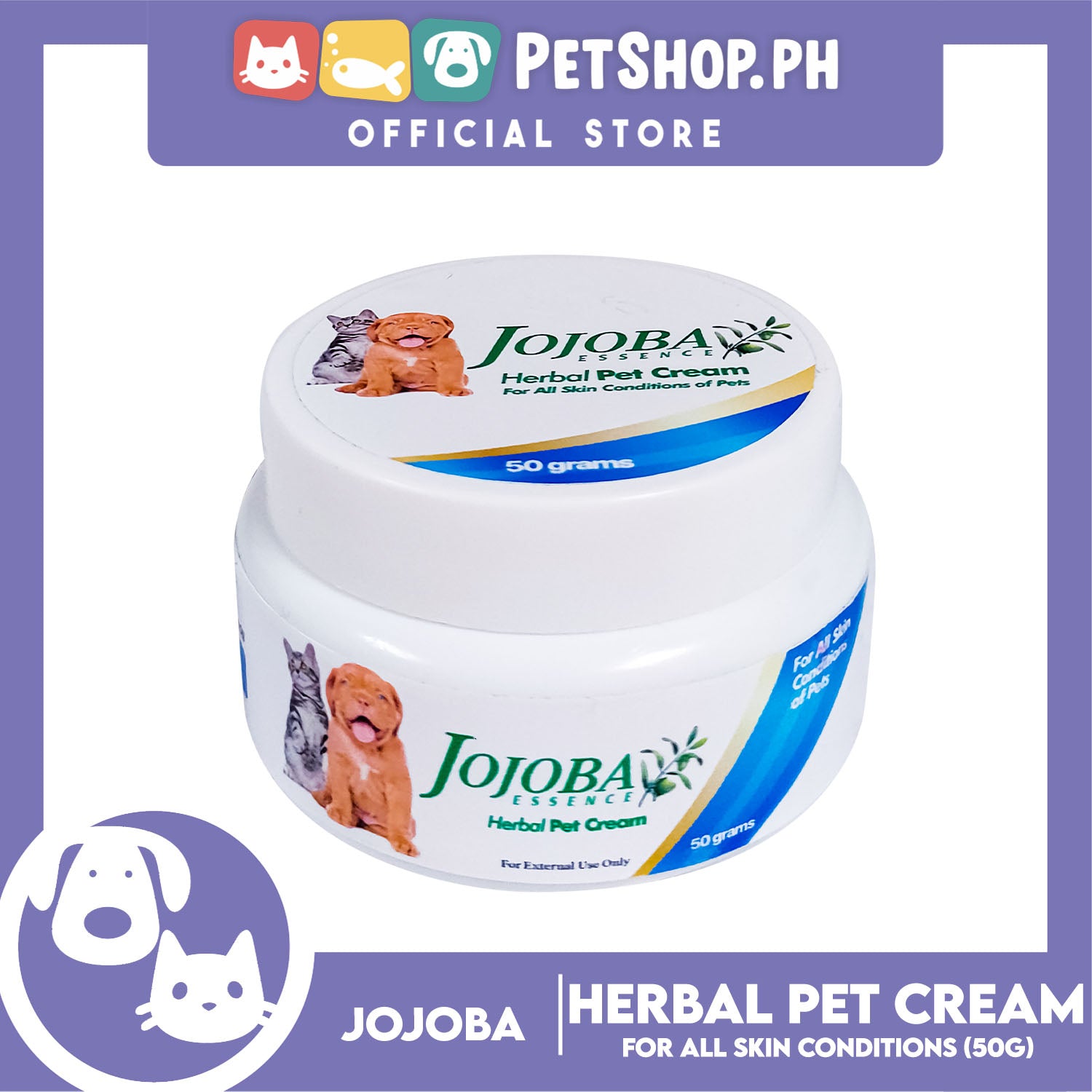 Jojoba Essence Herbal Pet Cream 50g For All Skin Conditions Of