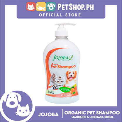 Jojoba Essence Organic Pet Shampoo 500ml (Mandarin And Lime Basil) Safe For Daily Use For Your Cats And Dogs