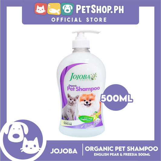 Jojoba Essence Organic Pet Shampoo 500ml (English Pear And Freesia) Safe For Daily Use For Your Cats And Dogs