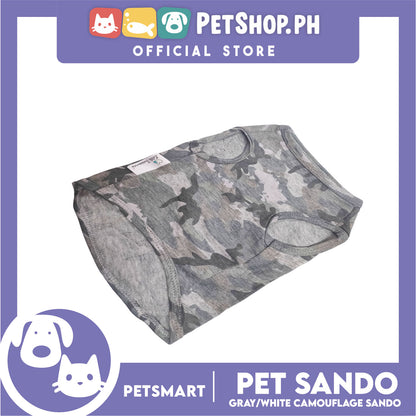 Pet Sando Camouflage Design, Gray White Color DG-CTN113(W)L (Large) Perfect Fit For Dogs And Cats, Breathable Sando Clothes, Soft Lightweight Pet Clothing