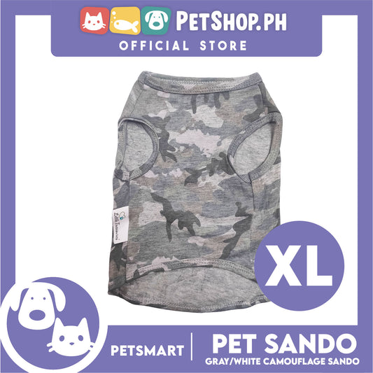 Pet Sando Camouflage Design, Gray White Color DG-CTN113(W)XL (XL) Perfect Fit For Dogs And Cats, Breathable Sando Clothes, Soft Lightweight Pet Clothing