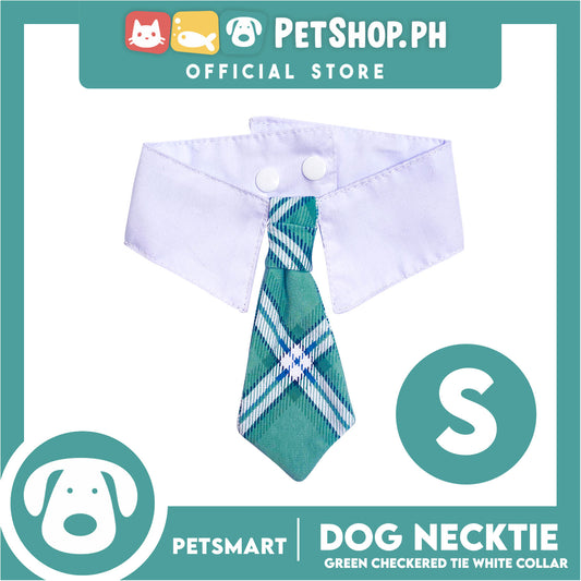 Pet Necktie Bandana Collar Scarf Green Checkered Design  DB-CTN32S (Small) Perfect Fit For Dogs And Cats, Breathable, Soft Lightweight Pet Bandana Collar Scarf