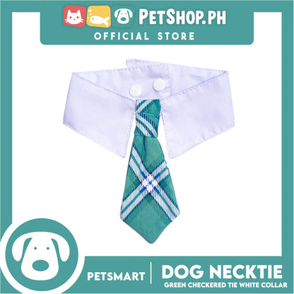 Pet Necktie Bandana Collar Scarf Green Checkered Design  DB-CTN32XL (XL) Perfect Fit For Dogs And Cats, Breathable, Soft Lightweight Pet Bandana Collar Scarf