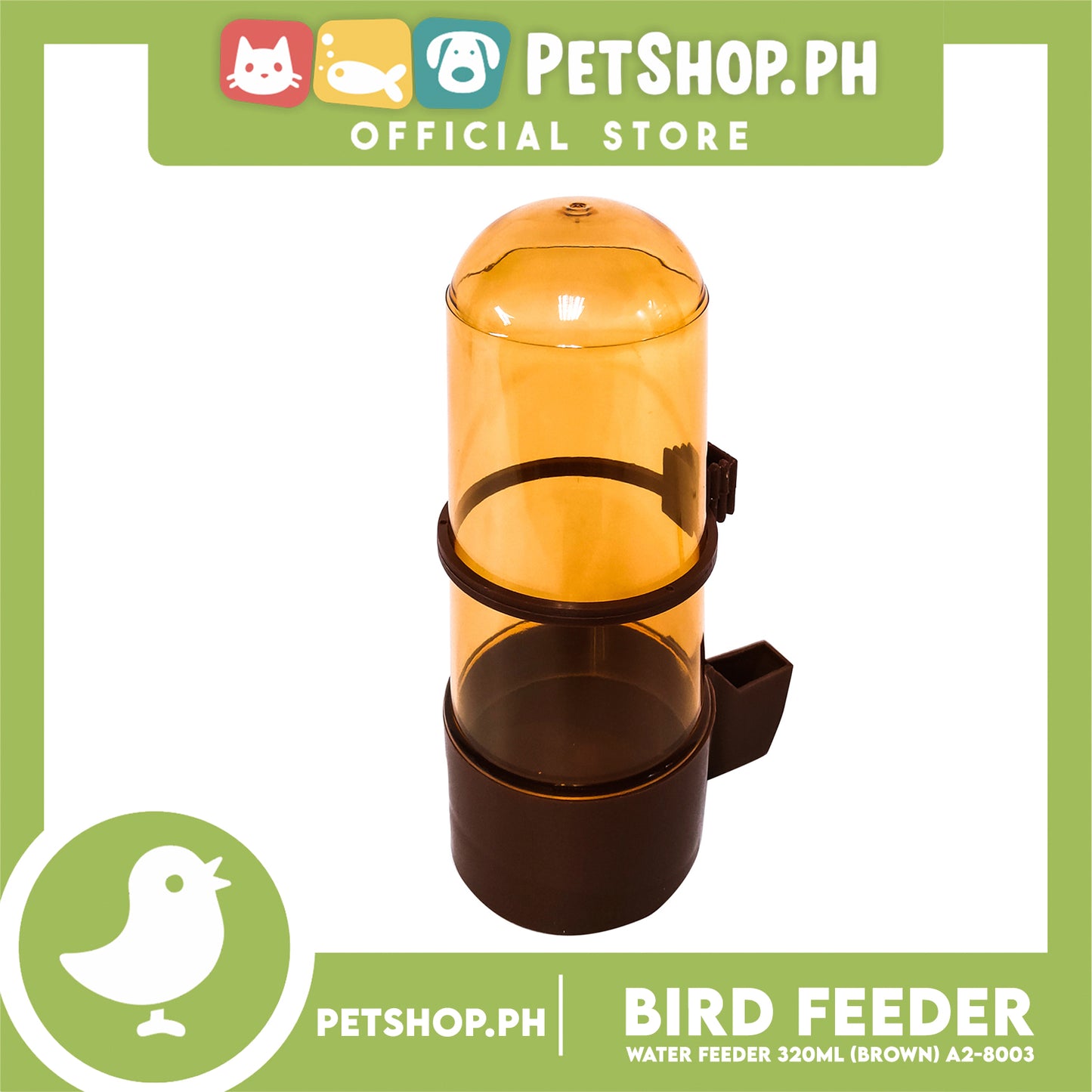 Jumbo Bird Water Feeder 320ml (Brown) Automatic Bird Water Feeder, Water Dispenser For Cage