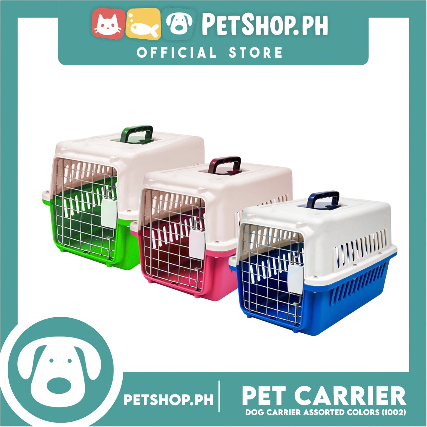 Pet Carrier 1002 (Assorted Colors) Dog Travel Carrier With Carrying Handle
